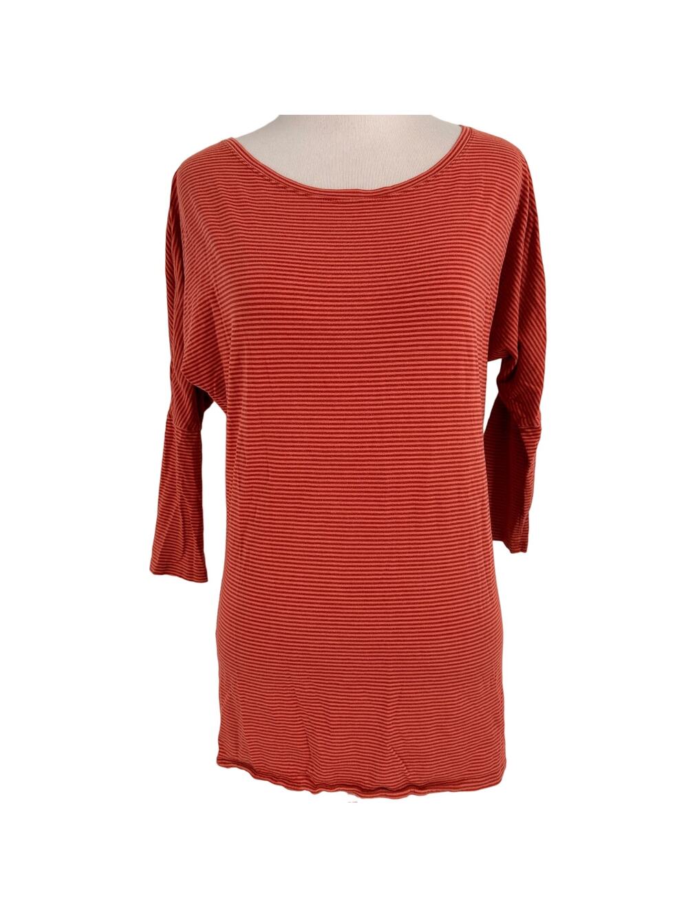 Patagonia Scoop Neck Striped 3/4 Sleeve T-Shirt Blouse Size Small